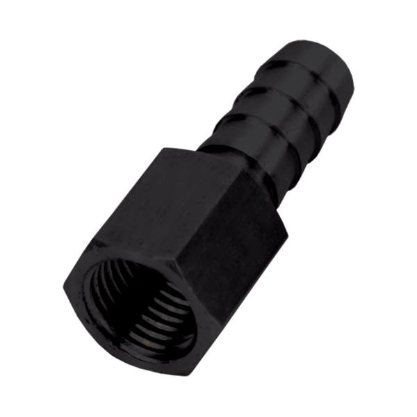 Straight Hose Barb Fitting, 1/4" NPT Female x 3/8" Barb, Each
