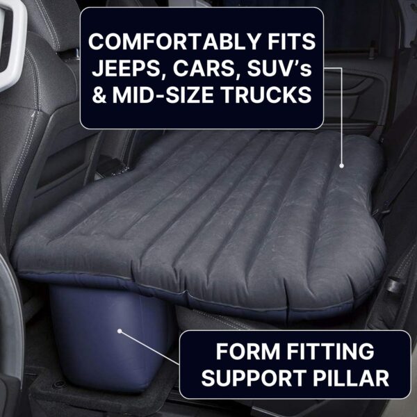 Inflatable Rear Seat Air Mattress - Mid-Size. Fits Jeeps, Car, SUV's & Mid-size Trucks