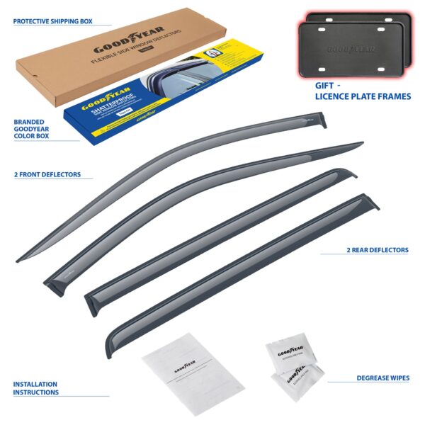 GOODYEAR Tape-On Window Deflectors Shatterproof