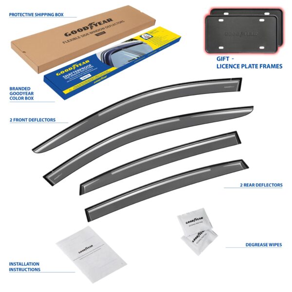 GOODYEAR Tape-On Window Deflectors Shatterproof