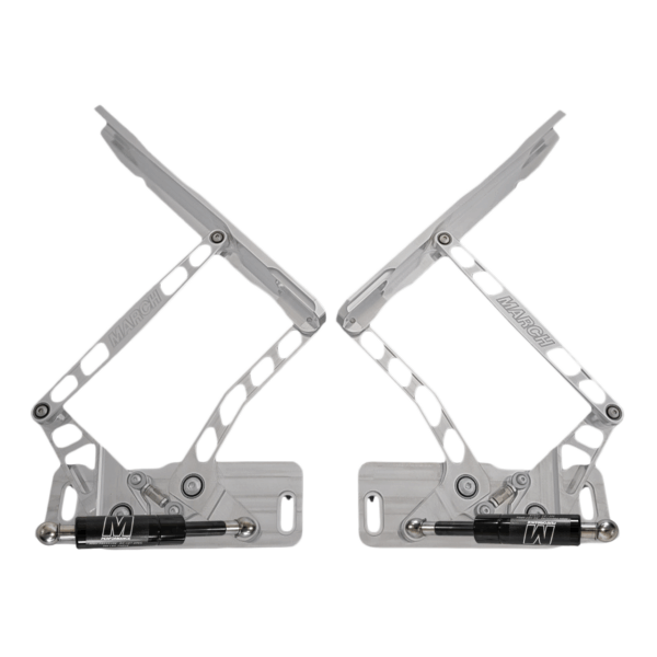 1965-1967 Chevelle & El Camino Hood Hinges, Gen I, Polished, Fiberglass Hood