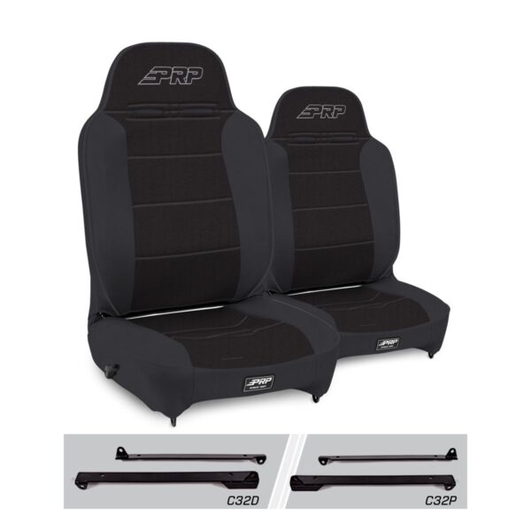 Enduro High Back Reclining Suspension Seats Kit for Jeep Wrangler CJ7/YJ (Pair)