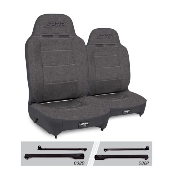 Enduro High Back Reclining Suspension Seats Kit for Jeep Wrangler CJ7/YJ (Pair)
