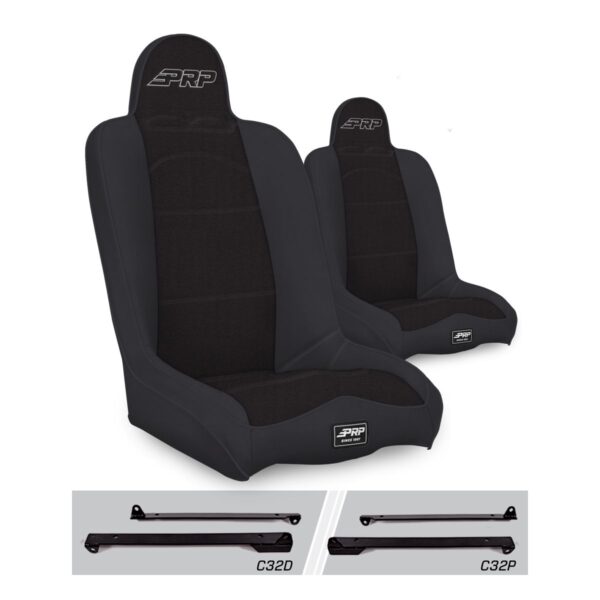 Daily Driver High Back Suspension Seats Kit for Jeep Wrangler CJ7/YJ (Pair)