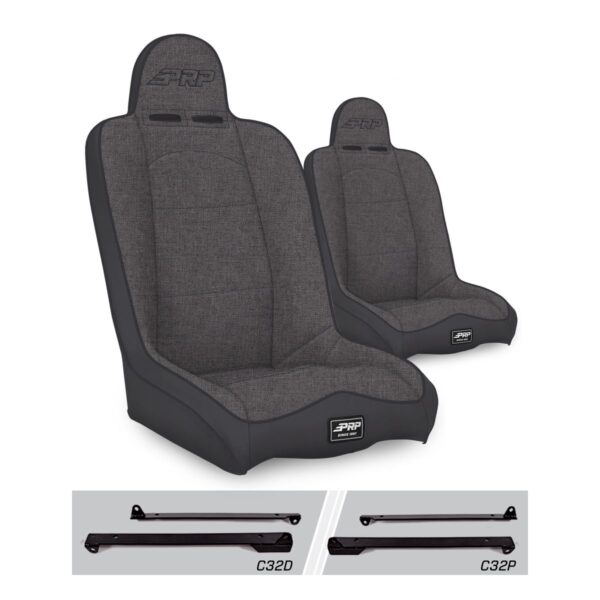 Daily Driver High Back Suspension Seats Kit for Jeep Wrangler CJ7/YJ (Pair)