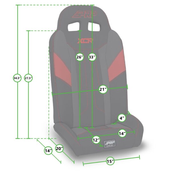 XCR Fold Flat Rear Suspension Seats (Pair) Polaris RZR PRO XP4, Polaris RZR PRO