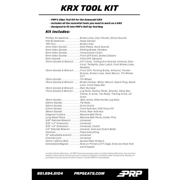35pc Kawasaki KRX Tool Kit (Tools Only)