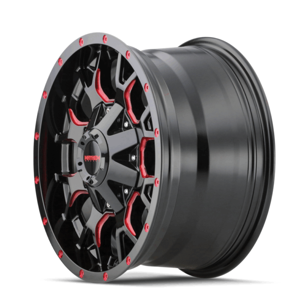 WARRIOR (8015) GLOSS BLACK MILLED PRISM RED