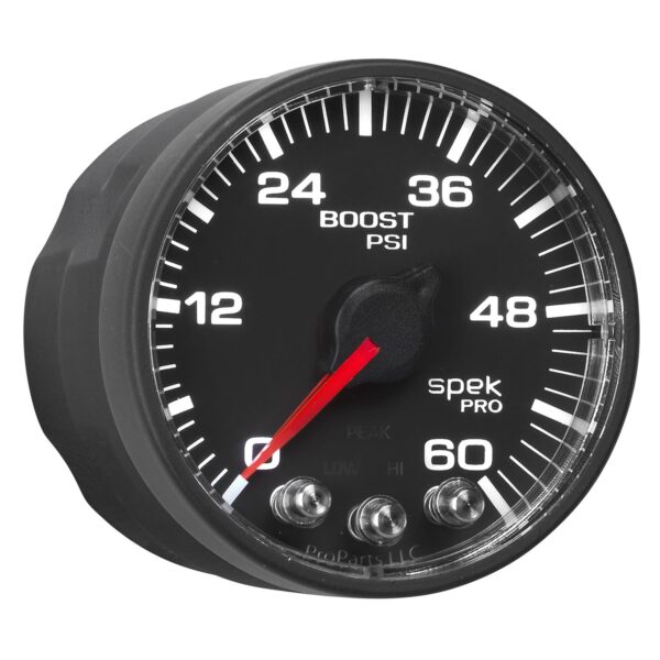 2-1/16 in. BOOST, 0-100 PSI, SPEK-PRO, BLACK/BLACK