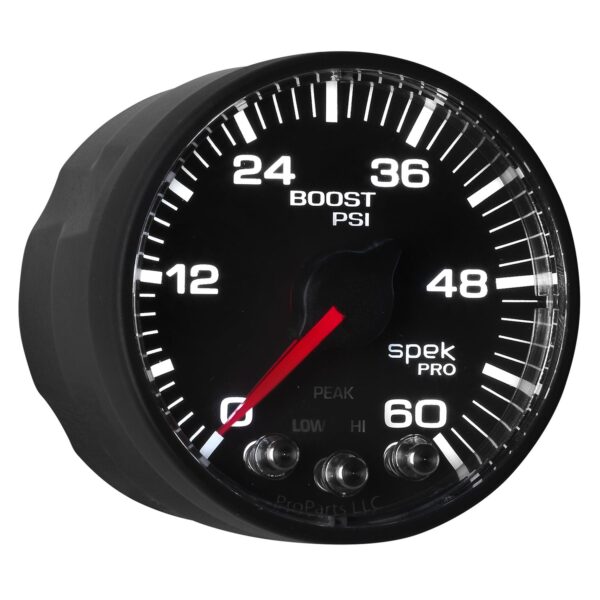 2-1/16 in. BOOST, 0-100 PSI, SPEK-PRO, WHITE/BLACK