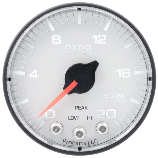 PILLAR KIT, 0-60 PSI/0-2000 Fahrenheit, 98-02 DODGE RAM, W/O SPEAKER, SPEK-PRO, WHITE DIAL, BLACK BEZEL, FLAT ANTIGLARE LENS