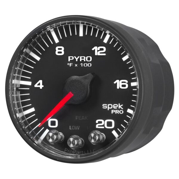2-1/16 in. PYROMETER, 0-2000 Fahrenheit, SPEK-PRO, BLACK/BLACK