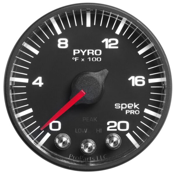 PILLAR KIT, 0-35 PSI/2000 Fahrenheit, 01-07 GM FULL-SIZE TRUCK, W/O SPEAKER, SPEK-PRO, BLACK DIAL, BLACK BEZEL, FLAT ANTIGLARE LENS