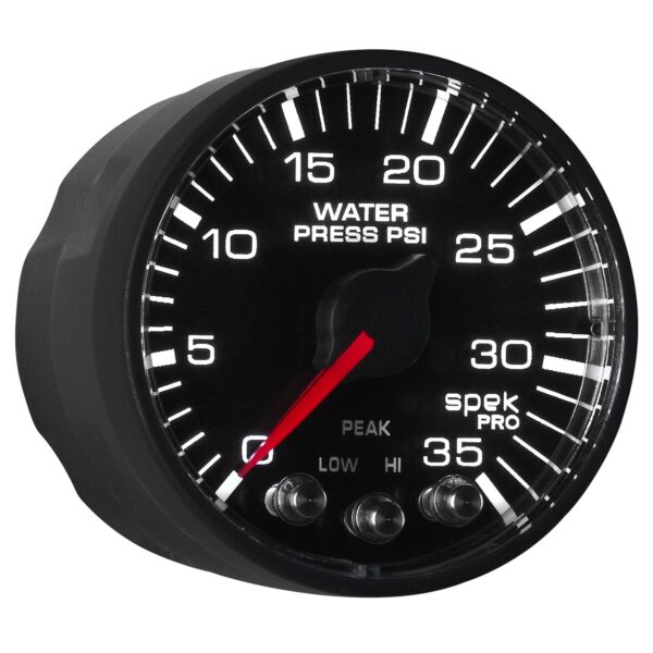 2-1/16 in. VOLTMETER, 0-16V, SPEK-PRO, BLACK/CHROME