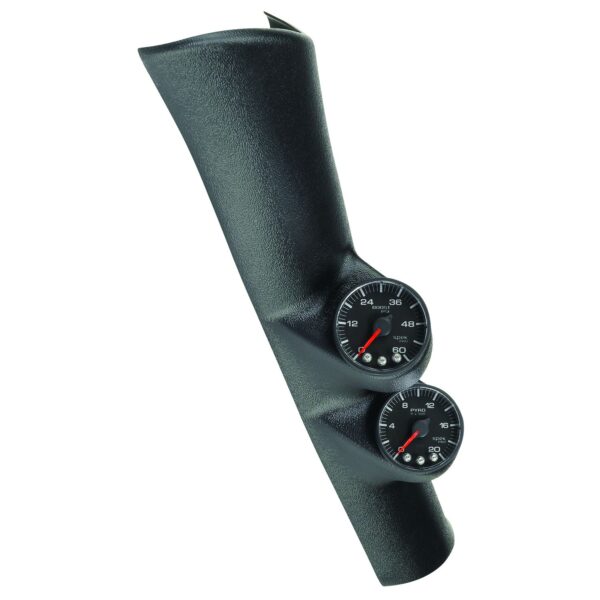 PILLAR KIT, 0-60 PSI/0-2000 Fahrenheit, 98-02 DODGE RAM, W/O SPEAKER, SPEK-PRO, WHITE DIAL, BLACK BEZEL, FLAT ANTIGLARE LENS