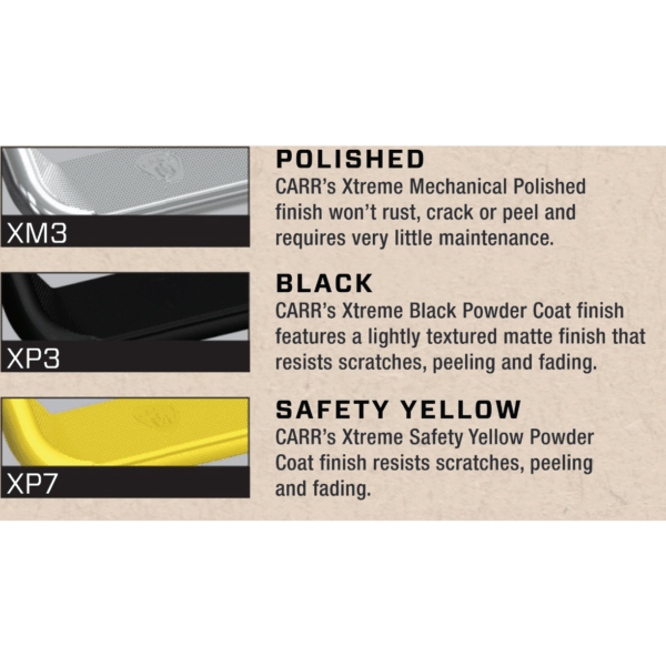 CARR  - 194017 - HD Mega Step Hitch Mount; Non LED Step Surface; XP7 Safety Yellow; Single