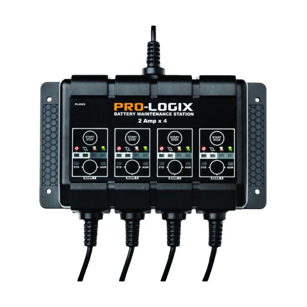 12V 4x2A SOLAR PRO-LOGIX 4-Bank Battery Maintenance Station