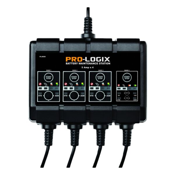 12V 4x5A SOLAR PRO-LOGIX 4-Bank Battery Maintenance Station