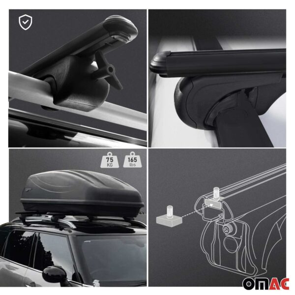 Roof Rack Cross Bars Luggage Carrier Set Adjustable For Ford Bronco 2021-2024