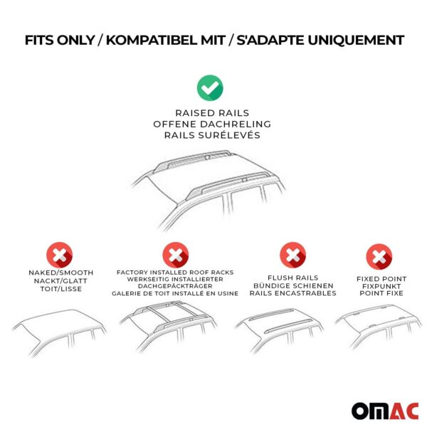 Roof Rack Cross Bars Luggage Carrier Set Adjustable For Ford Bronco 2021-2024