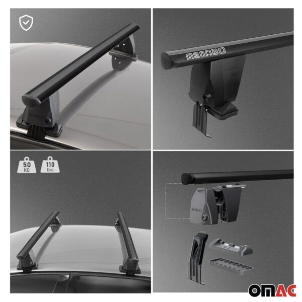 Smooth Roof Rack for Ford F-150 SuperCrew Cab 2015-2020 Cross Bar Cargo Carrier