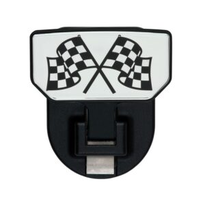 CARR  - 183082 - HD Universal Hitch Step; Fits 2 in. Receiver; Black; Checkered Flag; Single