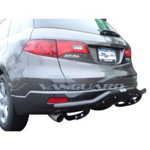 Single Tube Rear Bumper Guard With Skid Plate Black Powdercoat