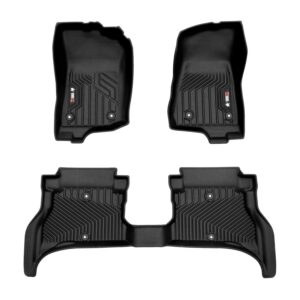 OMAC Premium Floor Mats for Jeep Wrangler 4xe 2021-2023 Heavy Duty All-Weather