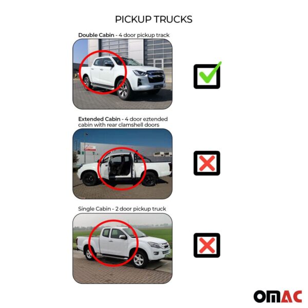OMAC Premium Floor Mats for Toyota Tacoma 2005-2015 Double Cab All Weather High Edge
