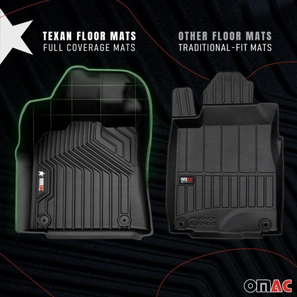 OMAC Premium Floor Mats Liners for Honda Pilot 2016-2022 Heavy Duty All-Weather