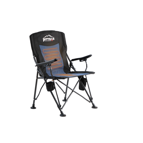 Pittman Outdoors Heated Camping Chair - Black/Blue