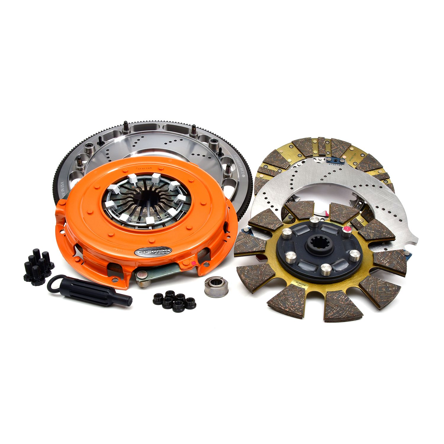 Centerforce DYAD ? DS 10.4, Multi-Disc Clutch and Flywheel Kit, 51.55 lbs, 184 Tooth Gear, 6 Bolt Crank, 1300 ft/lbs Capacity, 10.4in Dia., 10-Spline, Fits Ford Cars 7.0L