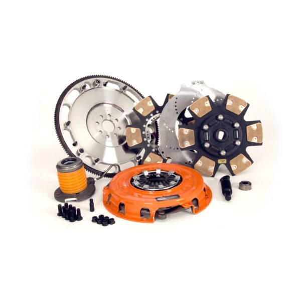 Centerforce DYAD ? XDS 10.4, Extreme Multi-Disc Clutch and Flywheel Kit, 48.45 lbs, 164 Tooth Gear, 0 in/oz Internally Balanced, 8 Bolt Crank, 1600 ft/lbs Capacity, 10.4in Dia., 26-Spline, Fits Ford Mustang 8 Cyl
