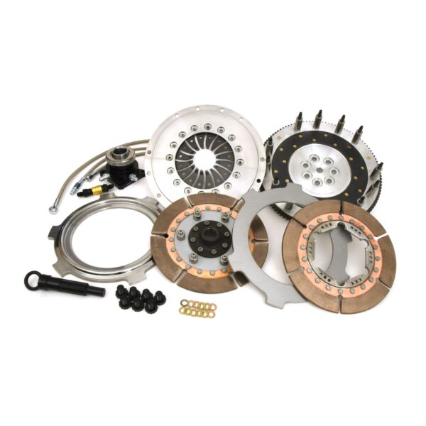 Centerforce DYAD ? XDS 8.75, Extreme Multi-Disc Clutch and Flywheel Kit, 22.30 lbs, 114 Tooth Gear, 7 Bolt Crank, 400-600 ft/lbs Capacity, 8.75in Dia., 23-Spline, Fits Mitsubishi Lancer Evolution 2.0L