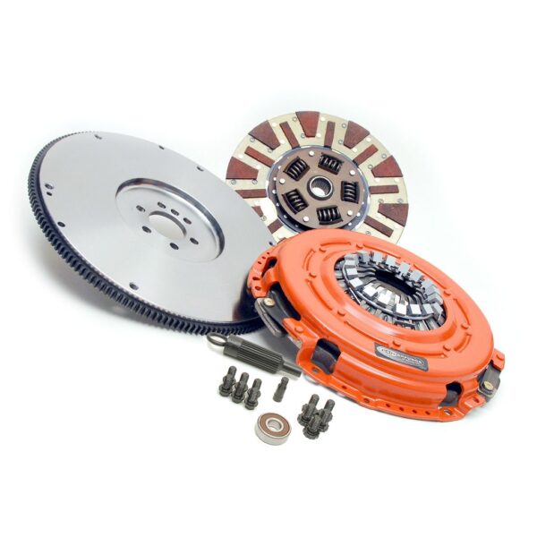 Centerforce Dual Friction ?, High Performance Clutch Pressure Plate, High Performance Disc, High Performance and Flywheel Set, 59.65 lbs, 168 Tooth Gear, 0 in/oz Internally Balanced, 6 Bolt Crank, 700 ft/lbs Capacity, 12in Dia., 26-Spline, Fits Cadillac/Chevrolet CTS and SSR 5.7L/6.0L