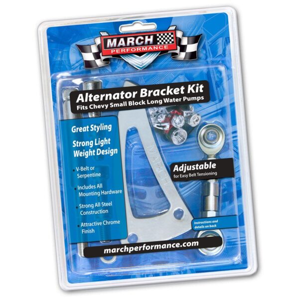 Small Block Chevy Alternator Bracket - Chrome