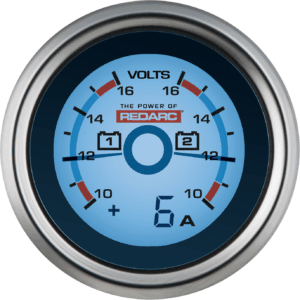 DUAL VOLTAGE 52MM GAUGE WITH OPTIONAL CURRENT DISPLAY