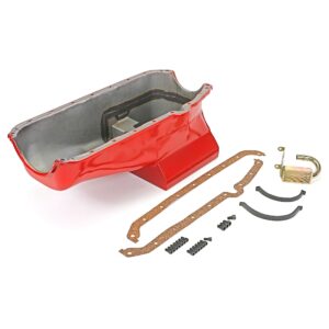 HAMBURGER'S PERFORMANCE PRODUCTS STREET PERFORMANCE OIL PAN; 1955-79 SB CHEVY 283-400; DRIVER'S SIDE DIPSTICK; 7 QT.; 8.25 IN. REAR SUMP DEPTH