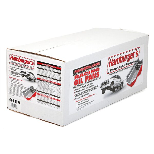 HAMBURGER'S PERFORMANCE PRODUCTS STREET PERFORMANCE OIL PAN; 1955-79 SB CHEVY 283-400; DRIVER'S SIDE DIPSTICK; 7 QT.; 8.25 IN. REAR SUMP DEPTH
