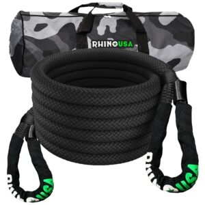 RHINO USA KINETIC ENERGY RECOVERY ROPE (1.25" X 30') BLACK
