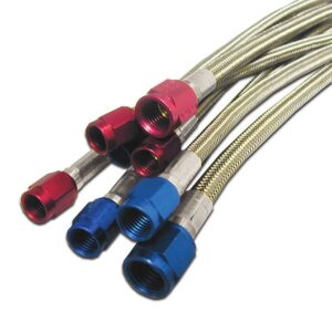 3AN SS Braided Hose Red, 12 inch