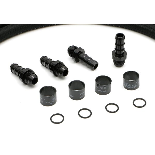 HAMBURGER'S PERFORMANCE PRODUCTS 60 IN. PREMIUM OIL LINES FOR HAMBURGER'S BILLET OIL FILTRATION KITS; 3/4 IN. I.D. HOSE; -12AN FITTINGS