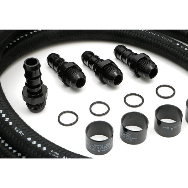 HAMBURGER'S PERFORMANCE PRODUCTS 72 IN. PREMIUM OIL LINES FOR HAMBURGER'S BILLET OIL FILTRATION KITS; 3/4 IN. I.D. HOSE; -12AN FITTINGS