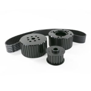 TSP Gilmer Style Pulley Kit; Billet Aluminum; SBC Short Water Pump; Black