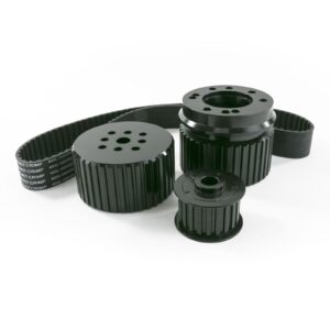 TSP Gilmer Style Pulley Kit; Billet Aluminum; BBC Water Pump; Black