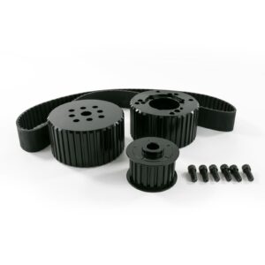 TSP Gilmer Style Pulley Kit; Billet Aluminum; BBM; Black