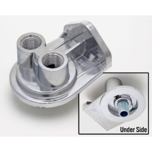 TRANS-DAPT PERFORMANCE PRODUCTS SINGLE OIL FILTER RELOCATION BASE WITH 1/2 IN. NPT VERTICAL PORTS- PH8A (OR EQUIVALENT)