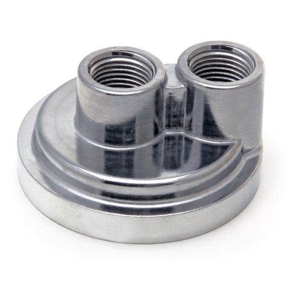 TRANS-DAPT PERFORMANCE PRODUCTS SPIN-ON STYLE OIL FILTER BYPASS ADAPTER; 2-1/2 IN. I.D. AND 2 3/4 IN. O.D. FLANGE W/ 18MMX1.5 THREADS