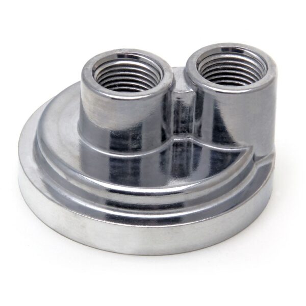 TRANS-DAPT PERFORMANCE PRODUCTS SPIN-ON STYLE OIL FILTER BYPASS ADAPTER; 2 1/2 IN. I.D. AND 2 3/4 IN. O.D. FLANGE W/ 20MMX1.5 THREADS