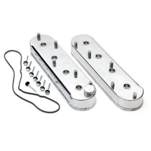 HAMBURGER'S PERFORMANCE PRODUCTS FABRICATED ALUMINUM VALVE COVERS; CHEVY LS ENGINE; WITH COIL BRACKETS-POLISHED